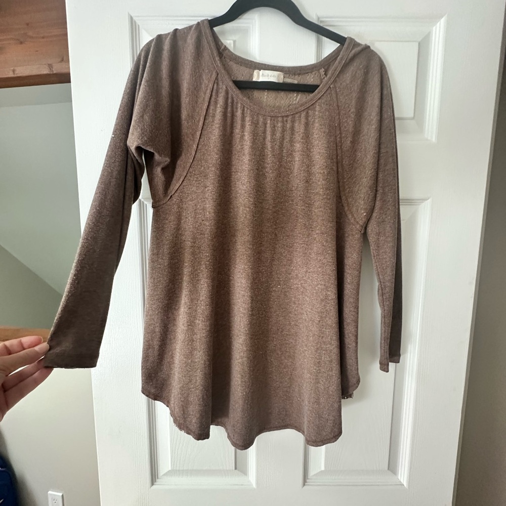 Altar'd State Cocoa Long Sleeve Tee